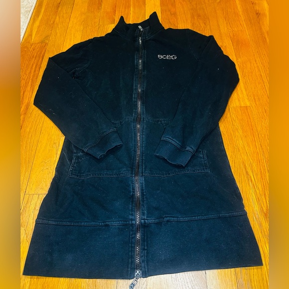 BCBG Max Azria Black Rhinestone Crown Zip Jacket Size S Y2K Glam Streetwear - Picture 3 of 10